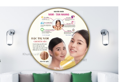Khung tranh tráng gương - Tranh tròn tráng gương - Tranh chăm sóc da