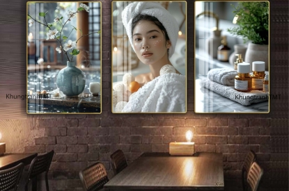 🌿 KHUNG TRANH BỘ 3 DƯỠNG SINH NHẸ NHÀNG DÀNH CHO SPA – THẨM MỸ