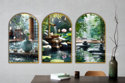 🌿 BỘ 3 TRANH “VÒM SÁNG XINH” – TỎA SÁNG KHÔNG GIAN SPA & THẨM MỸ