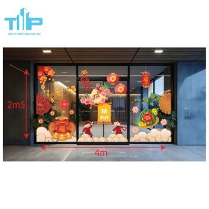 Mẫu mới  2026 - Combo Decal Tết Việt – Hoa Xuân, Lồng Đèn, Phúc Lộc mẫu 39