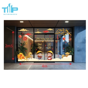 Mẫu mới  2026 - Trang Trí Cửa Kính Ngày Tết – Mẫu Decal 2026 Bán Chạy mẫu 50