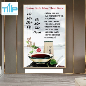 Khung tranh tráng gương- DƯỠNG SINH BẰNG THẢO DƯỢC-MỘT DỊCH VỤ MỌI TÁC DỤNG 