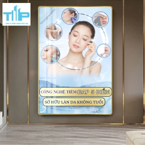 tranh  tráng gương treo tường trang trí cho spa thẩm mỹ viện về chăm sóc da