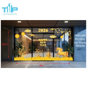 Mẫu mới  2026 - Decal Trang Trí Tết 2026 – Ngựa Vàng Khai Xuân, Tài Lộc Ngập Tràn  mẫu 63