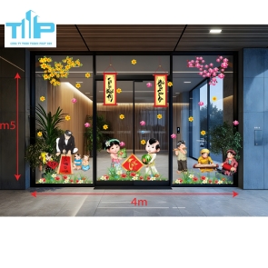 Trang Trí Shop, Văn Phòng Với Decal Tết 2026 Đẹp Ấn Tượng mẫu 25