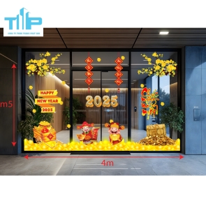 Decal Tết 2026 Mẫu Mới – Trang Trí Shop, Showroom, Quán Café Hút Khách mẫu 26 