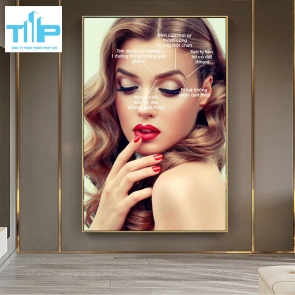 tranh tráng gương phun xăm môi trang trí cho spa, thẩm mỹ viện