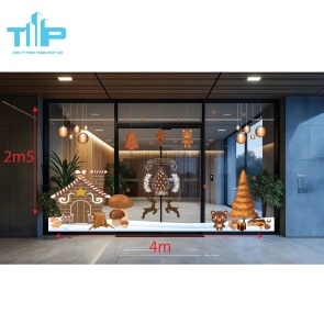 Decal Noel Trang Trí Cửa Hàng – Thiết Kế Ngộ Nghĩnh, Ấm Áp Mùa Giáng Sinh mẫu 51