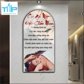 Tranh vòm tráng gương massage thư giãn decor spa 