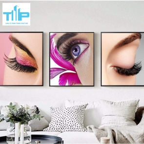 Khung tranh tráng gương - Bộ 3 tranh - Tranh ảnh nối mi sang trọng & hiện đại