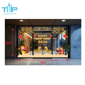 Mẫu mới  2026 -  Bộ Decal Tết Truyền Thống 2026 Dán Kính – Đón Xuân Phát Lộc mẫu 46
