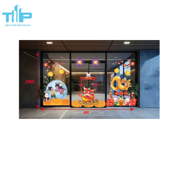 decal dán trang trí tiện lợi cho lễ hội trung thu, lễ hội trăng rằm mẫu 7