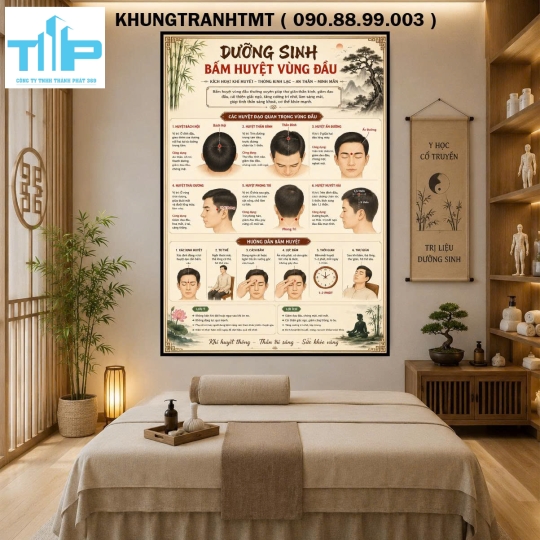 Tranh tráng gương trị liệu cơ xương khớp, dưỡng sinh, bấm huyệt tổng hợp