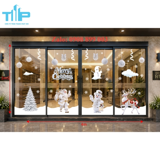 Decal Noel Dán Kính Đẹp – Giải Pháp Trang Trí Giáng Sinh Nhanh, Gọn, Ấn Tượng - mẫu 69