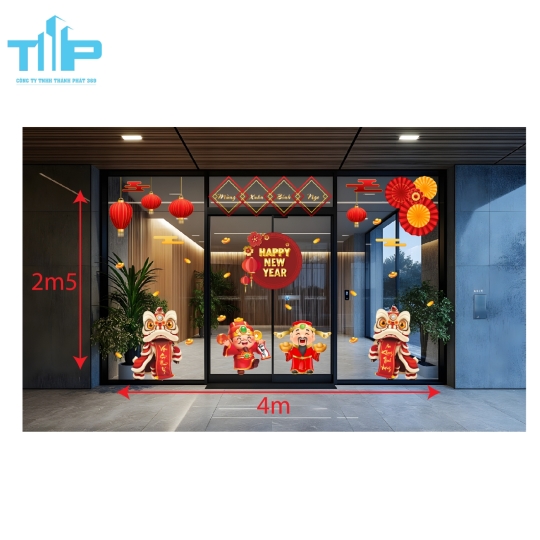 Mẫu mới  2026 - Bộ Decal Trang Trí Tết Cao Cấp – Thu Hút Tài Lộc Đầu Năm mẫu 51