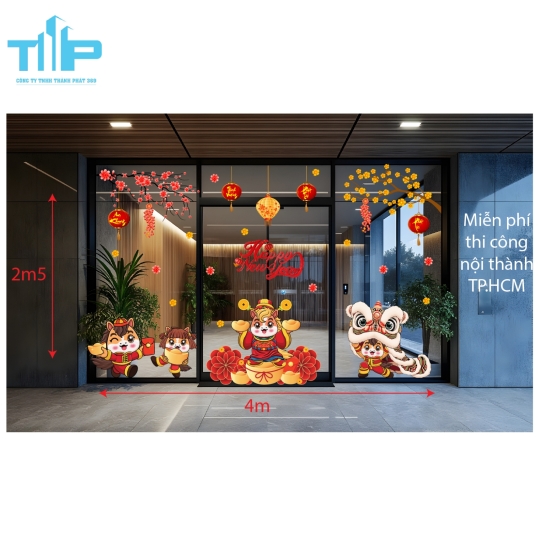 Mẫu mới  2026 - Decal Tết Dán Kính Mặt Tiền – Giải Pháp Trang Trí Tết Nhanh Gọn Cho Cửa Hàng  mẫu 61