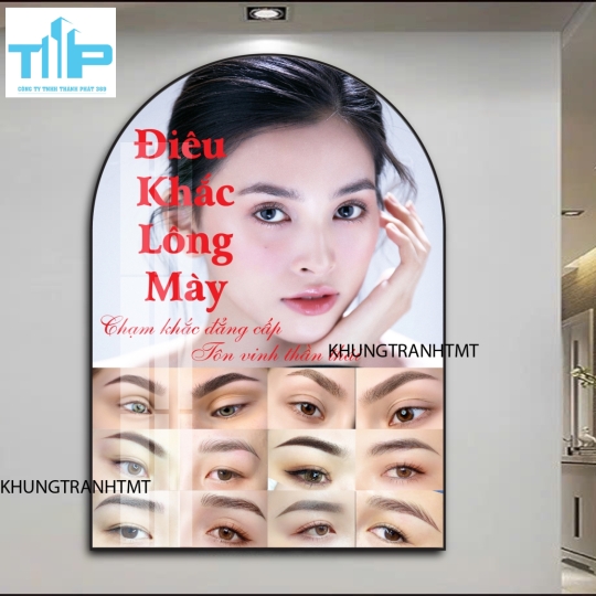 Điêu khắc lông mày, phun xăm thẩm mỹ - Khung tranh vòm tráng gương