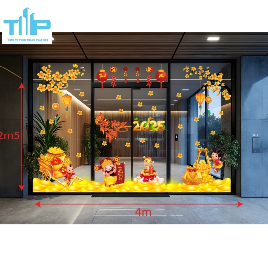Mẫu Decal Tết 2026 Cao Cấp – Biểu Tượng Tài Lộc, An Khang, Phú Quý mẫu 28