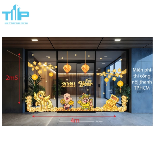Mẫu mới 2026 - Bộ Decal Tết 2026 Phát Tài – Thần Tài & Di Lặc Rước Lộc  mẫu 74