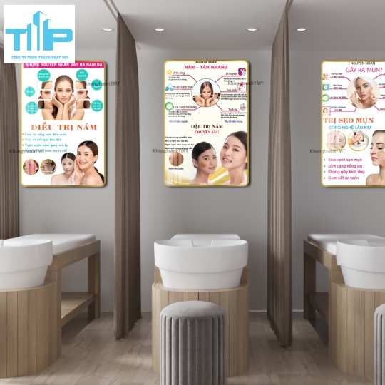 Bộ 3 tranh chăm sóc da, điều trị mụn - nám - tàn nhang, tranh tráng gương giá rẻ HCM