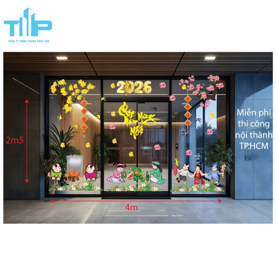 Mẫu mới  2026 -Bộ Decal Tết 2026 – Tuổi Thơ Vui Xuân, Tết Xưa Trở Về  mẫu 60