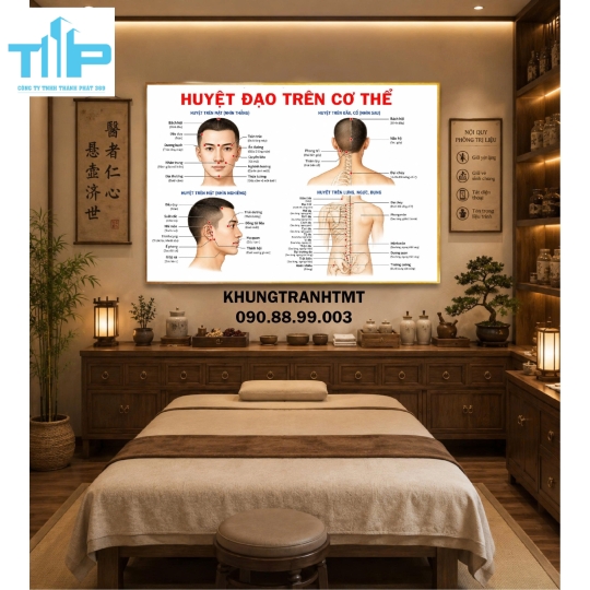 Tranh các huyệt đạo, những bệnh lý thường gặp ở cột sống cổ, lưng, ....