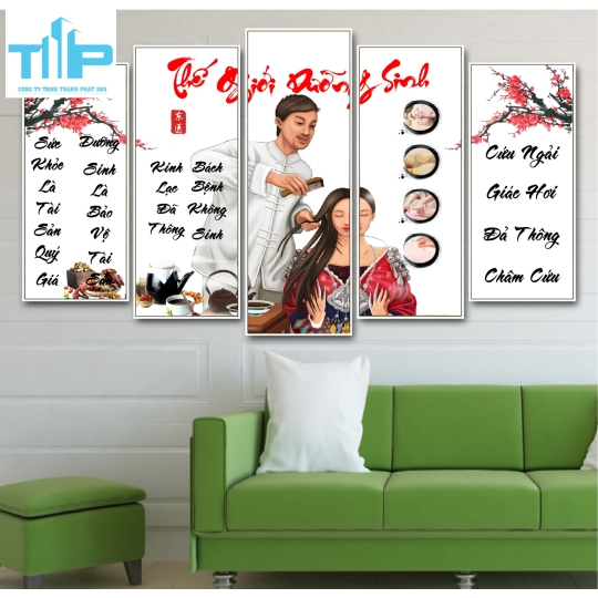 Khung tranh tráng gương- Bộ 5 tranh thế giới dưỡng sinh