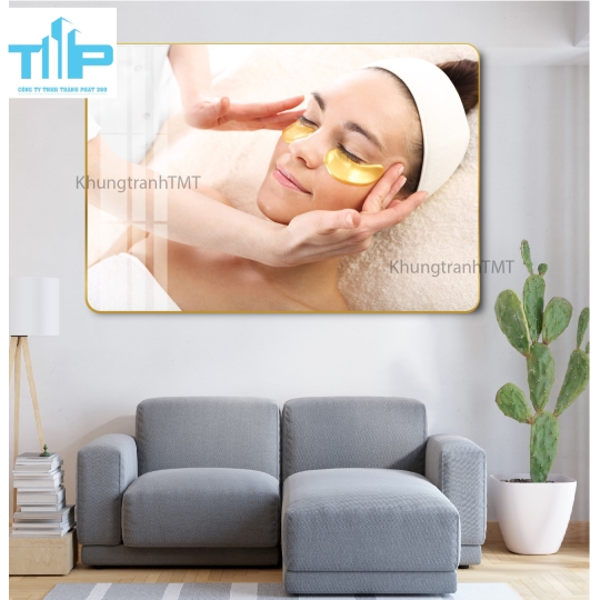 Khung tranh tráng gương - trang trí tiệm spa- massage