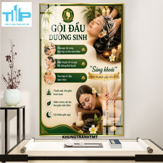 Tranh dưỡng sinh đông y, chăm sóc sức khỏe - tráng gương sắc nét