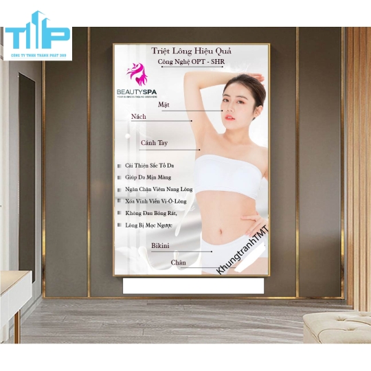 khung tranh điều trị và chăm sóc da trang trí spa, thẩm mỹ viện 