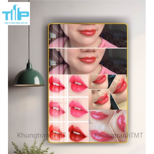 tranh tráng gương tinh sảo đẹp mắt cho spa thẩm mỹ viện về phun và xăm môi