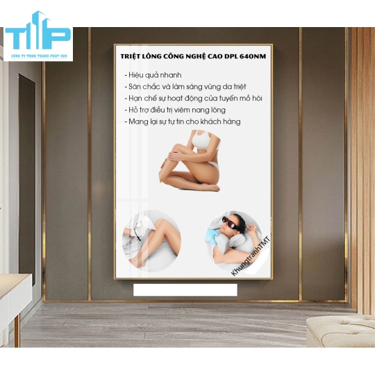 khung tranh điều trị và chăm sóc da trang trí spa, thẩm mỹ viện 