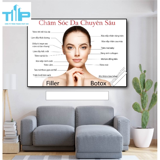 tranh trang trí spa về chăm sóc điều tri da