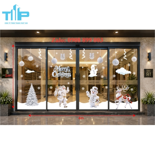 Decal Noel Dán Kính Đẹp – Giải Pháp Trang Trí Giáng Sinh Nhanh, Gọn, Ấn Tượng - mẫu 69