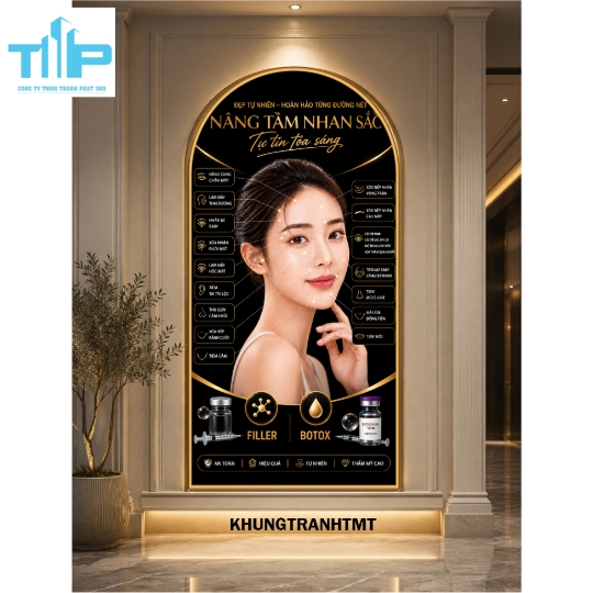 Tranh vòm tráng gương nguyên nhân nám - tàn nhang decor thẩm mỹ viện, spa hiện đại