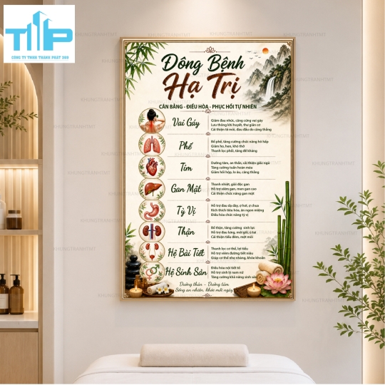 Gội dầu dưỡng sinh, chăm sóc body, massage bàn chân,.... Tranh tráng gương spa cao cấp sắc nét