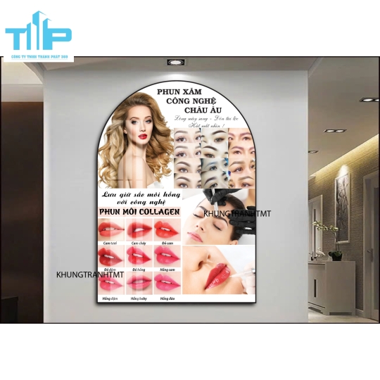 Tranh phun xăm công nghệ châu âu -Khung vòm tráng gương sang trọng