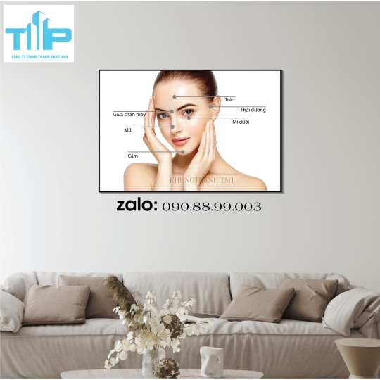 Tranh tráng gương chăm sóc da cho thẩm mỹ viện,spa