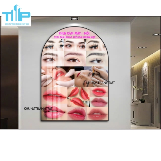Tranh phun xăm thẩm mỹ - Tranh vòm tráng gương sáng bóng