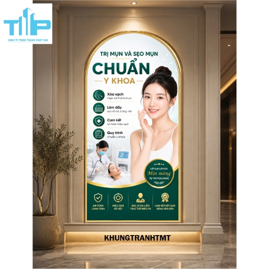 Tranh vòm tráng gương nguyên nhân nám - tàn nhang decor thẩm mỹ viện, spa hiện đại