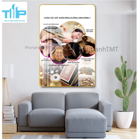 Khung tranh tráng gương - Chăm sóc sức khỏe bằng dưỡng sinh đông y - y học cổ truyền 