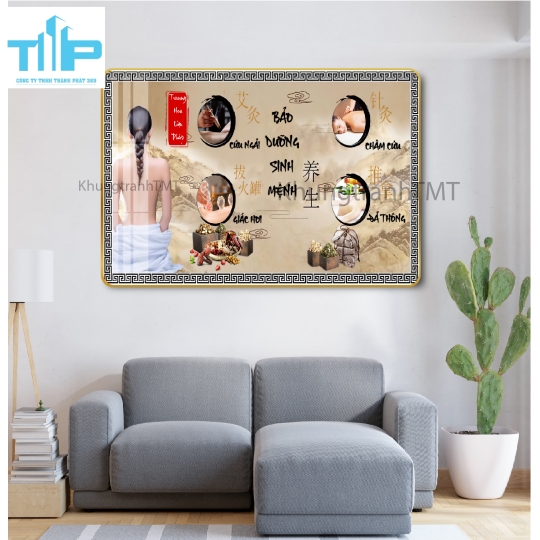 Khung tranh tráng gương - Chăm sóc sức khỏe bằng dưỡng sinh đông y - y học cổ truyền 