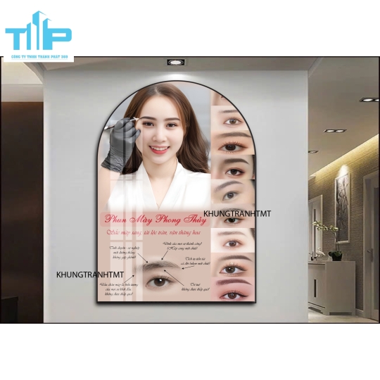 Điêu khắc lông mày, phun xăm thẩm mỹ - Khung tranh vòm tráng gương