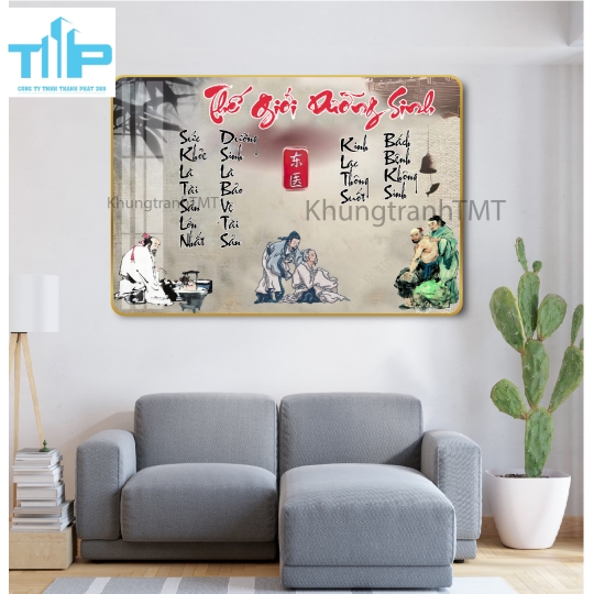Khung tranh tráng gương - Chăm sóc sức khỏe bằng dưỡng sinh đông y - y học cổ truyền 