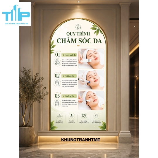 Tranh vòm chăm sóc da công nghệ mới - tranh tráng gương sắc nét nâng tầm không gian spa