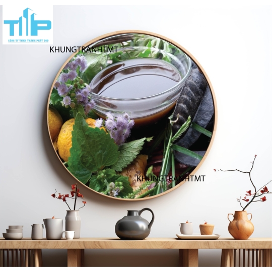 Khung tranh tráng gương - Tranh tròn spa chăm sóc da