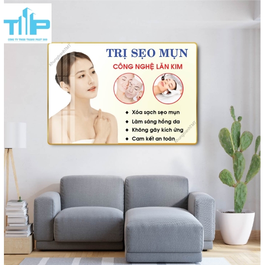 Tranh trị mụn- Công nghệ lăn kim cao cấp - Khung tranh tráng gương bền đẹp