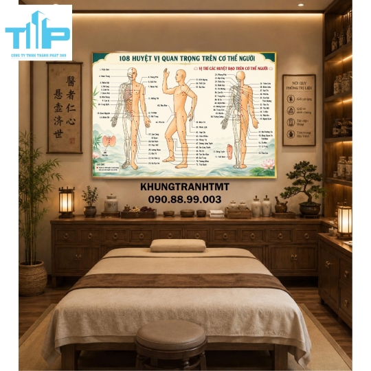 Tranh các huyệt đạo, những bệnh lý thường gặp ở cột sống cổ, lưng, ....