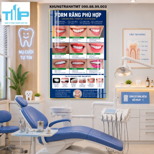 Mẫu tranh chỉnh nha, làm trắng răng công nghệ mới cho phòng khám nha khoa
