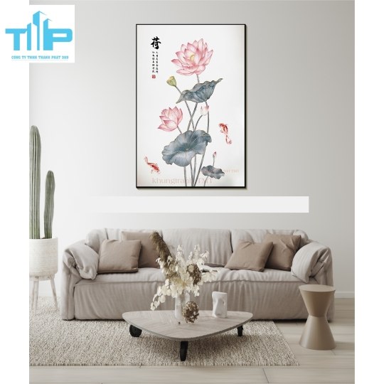 Khung tranh tráng gương treo tường tiệm spa, nail 